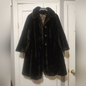 Vintage Faux Fur Jackie Kennedy Coat